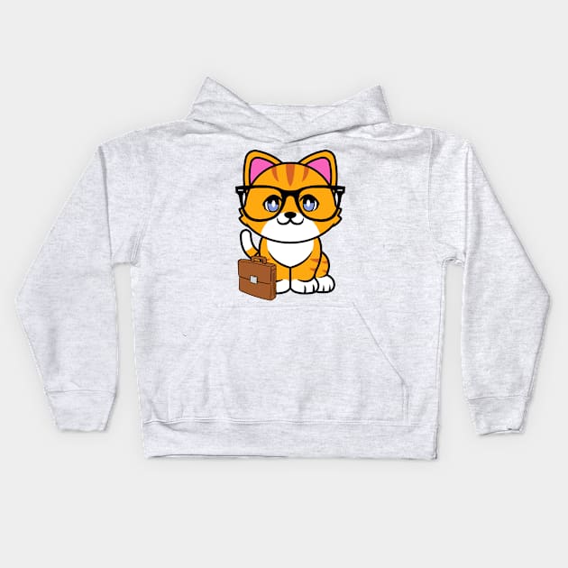 Cute Orange cat is a colleague at work Kids Hoodie by Pet Station